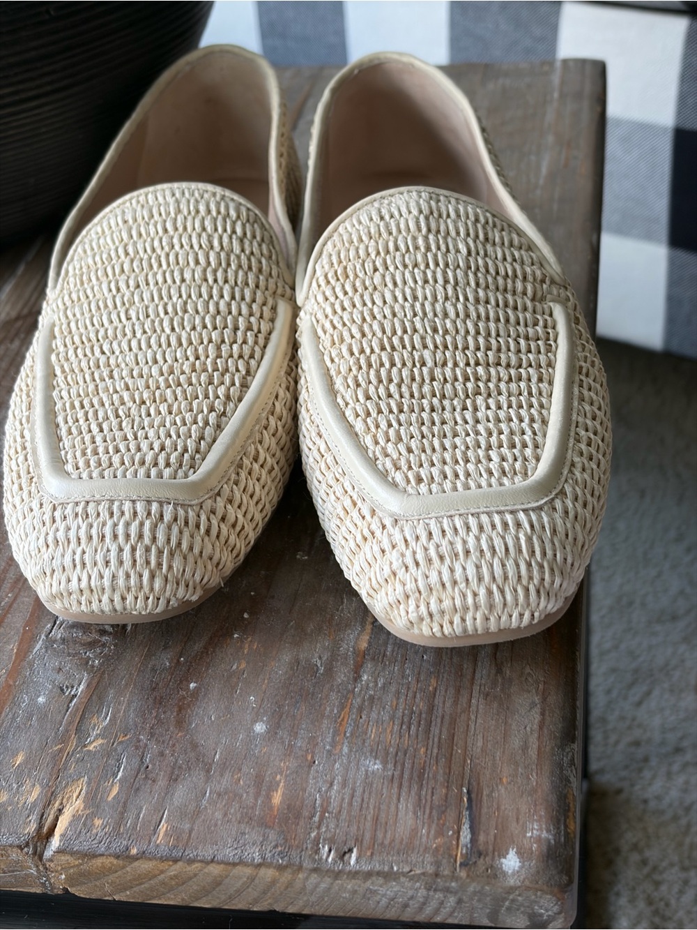 Stuart Weitzman Natural Woven Espadrille Flats